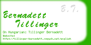 bernadett tillinger business card